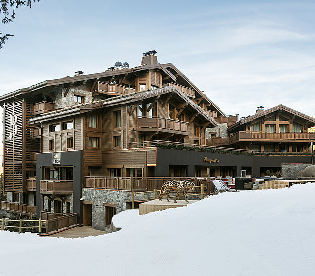 Outside view of luxury hotel Les Neiges in Courchevel